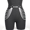 Miniatyrbilde 3 av 4: Dame Sexy Beinlenke Harness Strømpebånd Belte Midje Korsett Belte Lær Harness Midje Lår Harness Gotisk Klesstilbehør
