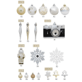 Miniatyrbilde 2 av 4: 70 stk. Knusesikre Julekuler Pakke Juletrepynt gold white