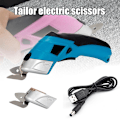 Miniatyrbilde 2 av 4: Elektrisk saks oppladbar stoff saks kutter med to blader for stoff lær teppe Blue