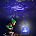 Miniatyrbillede 2 af 2: Stjernelys USB Natlampe LED Enhjørning Atmosfære Roterende Kan Skifte Fire Modeller Sort