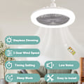 Miniatyrbilde 2 av 8: LED Takvifte med Lys, 30W Taklampe med Vifte og Fjernkontroll, Timer, 3 Farger Dimbar LED, 3 Hastigheter, Liten Elektrisk Viftelampe (Hvit)