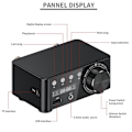 Miniatyrbild 5 av 5: 100W HiFi Förstärkarklass Bluetooth 5.0 Liten Digital Effektförstärkare Stöder U Disk SD-kort RCA Ljudingång