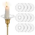Miniatyrbillede 2 af 5: [LCS] Glaslysestageholdere, 12 stk. riflede lysmanchetter lysringe til tilspidsede lys