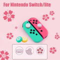 Miniatyrbild 3 av 5: Rosa sakura katt silikon analog tumgrepp skydd för Nintendo Switch/Lite NS Joy-Con handkontrollspakar skydd för Joy Con-överdrag Greencat4