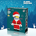 Miniatyrbillede 5 af 5: Snemand blok diamant byggeklodser 1910 stk. julemand actionfigurer byggeklodser DIY samling julegave legetøj til børn 16187 with box