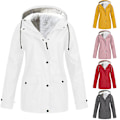 Miniatyrbillede 1 af 4: Dame Efterår Og Vinter Plus Fleece Jakke Udendørs Bjergbestigningstøj Hættejakke Lynlås Og Gray 4XL