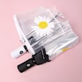 Miniatyrbillede 3 af 4: Blomsterprint Paraply Foldbar Paraply Rejseparaply Vindtæt Paraply Cover Foldbar Let Red Automatic
