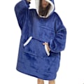 Miniatyrbillede 1 af 5: Flannel Hætteklæde Tæppe, One Size blue