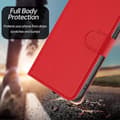 Pikkukuva 2 / 5: [LCS] iPhone 17 Pro -nahkakotelo, yksivärinen puhelinkuori lompakolla - Oranssi Multicolor Red