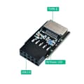 Miniatyrbild 3 av 5: USB 2.0 9Pin till TYPE-E-adapter USB 2.0 9Pin Frontpanel Header till Type-E Intern Adapter med 5V Ström-LED Black