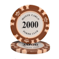 Miniatyrbillede 1 af 7: Poker Chip Mahjong Texas Hold'em Poker Chip High End Spillekort Casino Tilbehør Face Value 2000