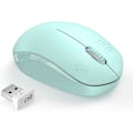 Miniatyrbillede 1 af 5: Trådløs mus, 2,4g lydløs mus med USB-modtager, bærbar computermus (grøn)
