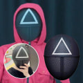 Miniatyrbillede 3 af 4: Tv Squid Game Sort Maske Cosplay Runde Seks Firkant Cirkel Trekant Hjelm Masker