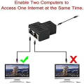 Miniatyrbild 3 av 3: Vit 2-pack Rj45 Splitter Kontakter Adapter 1 Till 2 Ethernet Splitter Kopplare Dubbel Uttag Hub Gränssnitt Kontakt Modulär Plugg Anslut Nätverk Lan Inte