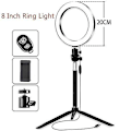 Pikkukuva 2 / 4: 20cm/8 tuuman Mini LED Video Rengasvalo Himmennettävä 3 Valotilaa USB-virtalähde