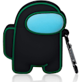 Miniatyrbilde 4 av 4: Etui for AirPod 2/1 - Svart karakterdesign (Among-Black)