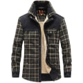 Miniatyrbilde 2 av 4: Herre Wanderer Jakke, Overland Flanelljakke, Langermet Varm Fleece Skjorte Topper Varm Business Shallow Army Green Dark Army Green
