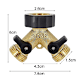 Miniatyrbillede 5 af 5: Messing Manifold, Y Splitter Tovejs Vaskemaskine Slange Konnektor