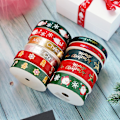 Pikkukuva 4 / 5: 10 jaardia 10~25 mm joulunauha painettu grosgrain-nauha, sopii lahjojen paketointiin, häiden koristeluun, hiusten tee-se-itse-projekteihin