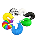 Miniatyrbild 1 av 2: Fidget Slug 3D-printad Articulerad Kladdig Stretch Slug Fidget Leksak Sensoriska Leksaker För Autistiska Blue