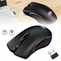 Miniatyrbild 1 av 3: Trådlös USB Optisk Datormus Gamingmus 7-färgs Andnings LED Bakgrundsbelyst Uppladdningsbar