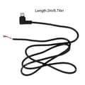 Miniatyrbillede 4 af 5: [LCS]USB C han til 2-polet strømkabel Type C åben ende pigtail-ledning 5V 3A [Db] 2m 2m Elbow