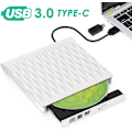 Pikkukuva 1 / 4: Ulkoinen CD/DVD-asema, Kingbox USB 3.0 Type C Kevyt
