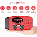 Pikkukuva 4 / 5: Hätätilakampi Itseviritteinen AM/FM NOAA Aurinkosääradio LED-taskulampulla, 1000mAh Virta