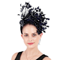 Miniatyrbilde 4 av 5: Dame Svart Fjær Hodebånd Fascinator For Maskerade Karneval Party