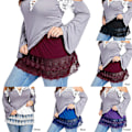 Pikkukuva 4 / 4: Minihame Paita Jatkeet Pitsi Ontto Ommel Lyhyt Hame Jatkeet Naisille Black 2XL