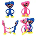 Miniatyrbillede 2 af 4: Poppys Playtime Huggy Wuggy Nøglering Silikone Vedhæng Kawaii Fidget Legetøj Pink