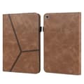 Til Huawei MediaPad M5 Lite 10.1 ensfarget preget stripet skinnveske Brown