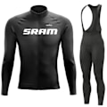 Pikkukuva 4 / 5: SRAM Pro Syksy Pyöräilypaita Setti Pyöräilyurheiluvaatteet Puku MTB Uniform Ropa Ciclismo Maantiepyörä Vaatteet Bicicleta Pitkät Bib-housut Auburn M Auburn