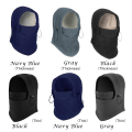 Miniatyrbillede 3 af 4: Vinter Fleece Halsvarmer Balaclava Hue Ansigtsdækning Hætte Vindtæt Ski Hue Mænd Kvinder Navy Blue fleece lined