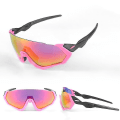 Miniatyrbillede 1 af 2: Pink sorte cykel solbriller polariserede solbriller til cykling m