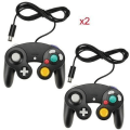 Miniatyrbilde 1 av 3: 2X kablet joystick kontroller for Wii GameCube GC