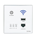 Miniatyrbillede 1 af 5: 300M Nyt In Wall AP Access Point Trådløs WiFi router USB opladningsstik Vægmonteret Router (hvid)