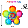 Pikkukuva 3 / 5: 4 kpl pop fidget spinner -leluja, tie-dye popper pop bubble spinner -setti