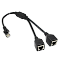 Miniatyrbillede 4 af 5: 1 Han Til 2 Hun RJ45 Ethernet Netværk LAN Forlænger Splitter