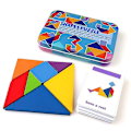 Miniatyrbild 2 av 5: Färgglatt 3D-mönster i trä djur pussel tangram leksak barn