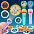 Miniatyrbillede 1 af 3: Diaprojektor Lommelygte Pædagogisk Læring Godnat Sjov Legetøj Projektor Lommelygte Til Børn Pink Flashlight Plus 3 Cards