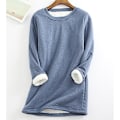 Miniatyrbillede 3 af 4: Blød og behagelig dametrøje til mor, varm fleece, lange ærmer, rund hals, vinterforsyning Yellow XL