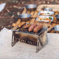 Miniatyrbild 5 av 5: Justerbart rostfritt stål stativ för utomhusgrill - Vikbart, lätt att bära, grytställ