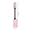 Pikkukuva 3 / 4: Usb-c Type-c - 3,5 mm:n kuulokeliitäntä Aux -äänijakaja Lataussovitinkaapeli Rose Gold