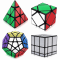 Miniatyrbilde 3 av 3: Speed Cube Sett, Pyramide Speil Skew Megaminx Cube Samling, Leker Puslespill For Barn Og Voksne Sett Med 4
