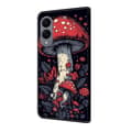 Miniatyrbild 5 av 5: [LCS]För Samsung Galaxy S25 Edge Läderfodral Mönstertryck Plånboksställ Flip Telefonfodral Multicolor Red Mushroom