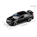 Pikkukuva 2 / 4: EVO IX 9 poliisimallin leluauto simulaatioäänellä ja -valolla EVO X 10 painevalettu leluautomalli (musta)