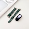 Miniatyrbild 5 av 5: Ersättningsarmband för Xiaomi Smart Band 8 i äkta läder med rutmönster White