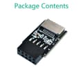 Miniatyrbild 4 av 5: USB 2.0 9Pin till TYPE-E-adapter USB 2.0 9Pin Frontpanel Header till Type-E Intern Adapter med 5V Ström-LED Black