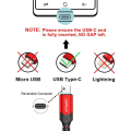 Pikkukuva 2 / 2: 2 kpl USB Type-C / USB -kaapeleita punotussa nylonissa, musta ja r